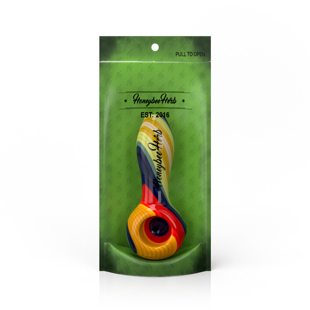 Vibrant Linework Twist Spoon Pipe