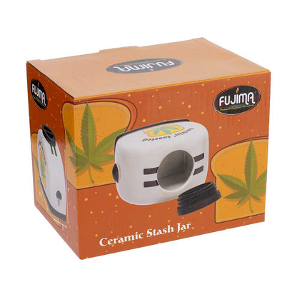 LARGE TOASTED CERAMIC STASH JAR