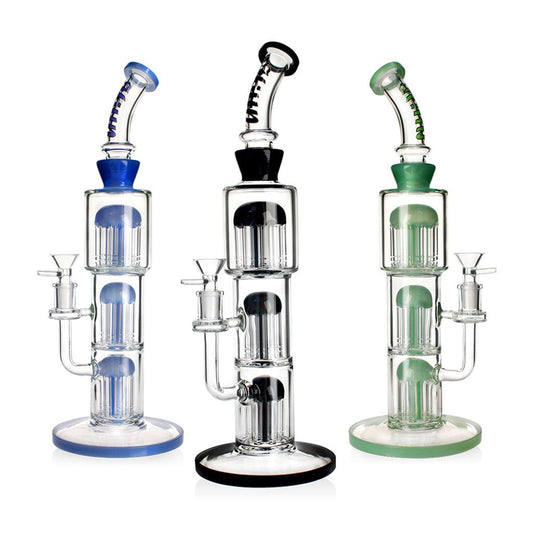 Hittn Triple Tree Perc Bent Neck Dab Rig
