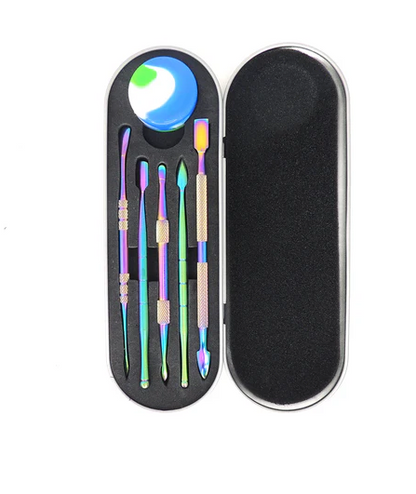 STAINLESS STEEL DABBERS SET WITH SILICONE & TIN