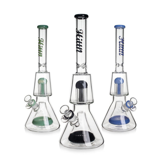 HITTN 8-ARM TREE & PYRAMID DOUBLE PERC BEAKER BONG