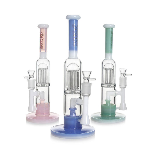 HITTN SHOWERHEAD 6-ARM TREE PERC STRAIGHT TUBE BONG