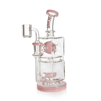 HITTN SHOWERHEAD PERC DAB RIG WITH DOUBLE CUBE CHAMBER
