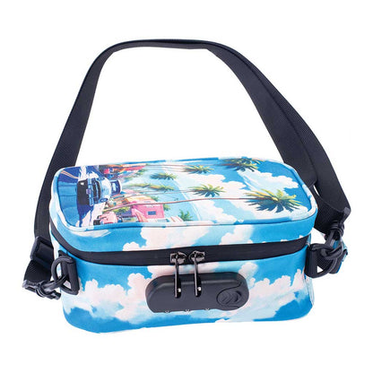 8.5IN X 5.5IN X 4.5IN SMELLPROOF BAG - PALM CITY RETRO